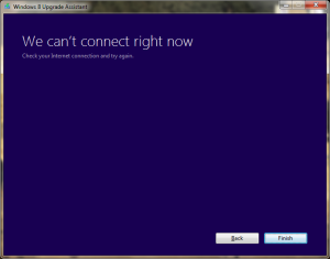 Windows8 upgrade assistant failed.